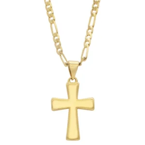Plain Gold Cross Pendant with Chain