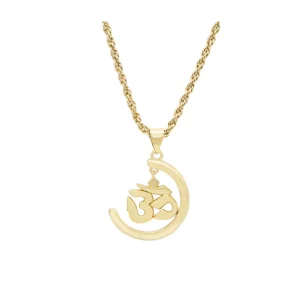 Hindu Aum Pendant with Gold Plated Chain