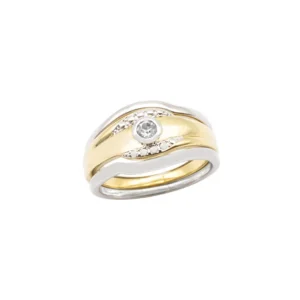 Ladies Two Tone Plated Dress Ring