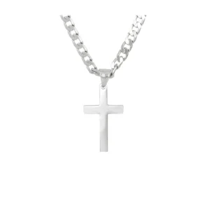 Plain Silver Cross with Chain