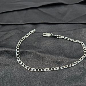 Silver Plated Block Thin Bracelet
