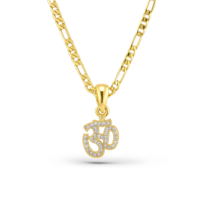 Kids Gold Plated Aum Pendant with Chain
