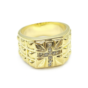 Gold Plated Ring with Cross