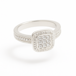 Silver plated ladies dress ring